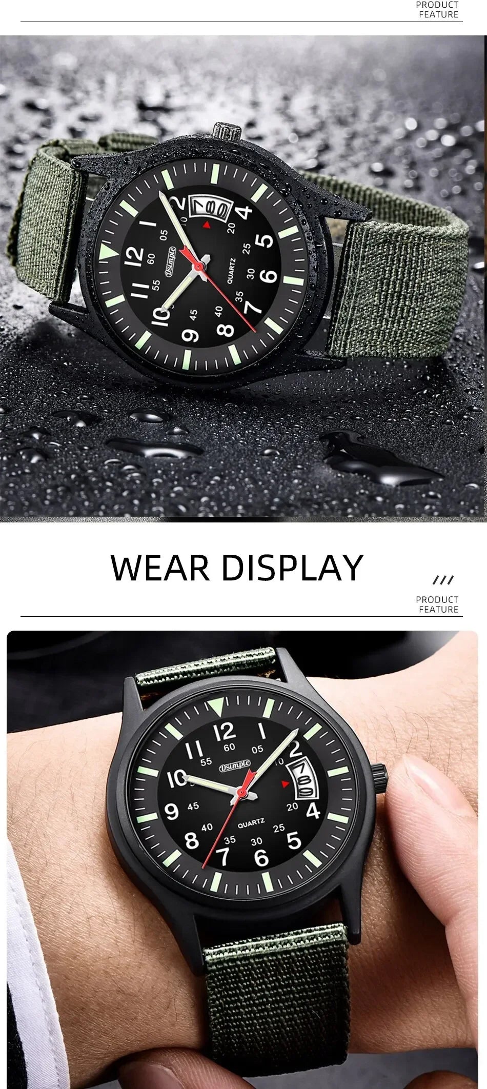 Fashion Mens Watch Nylon Watches Luxury Men Quartz Calendar Date Wristwatch Relogio Masculino Часы Мужские Reloj Hombre