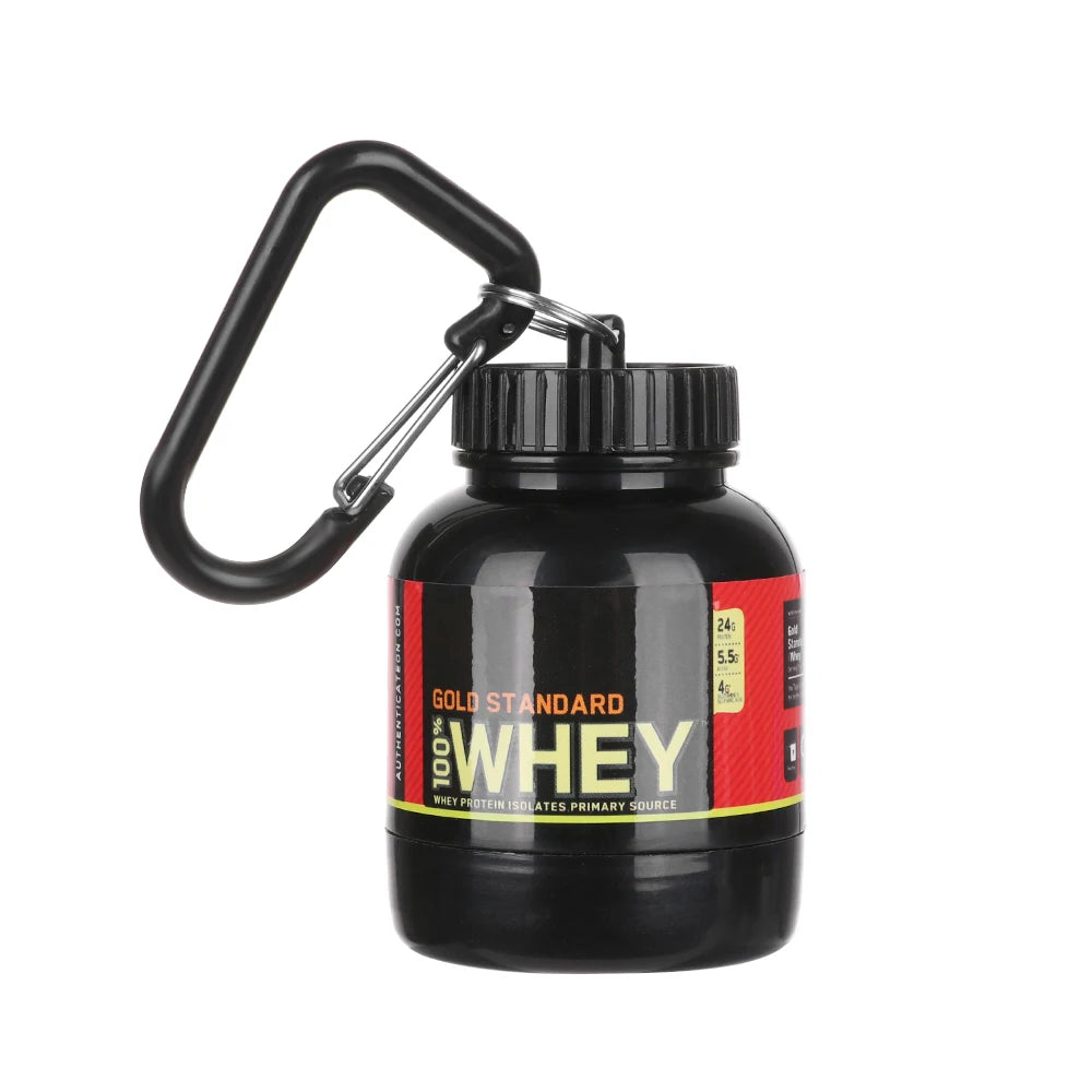 Portable Protein Powder Whey Bottle With Keychain Health Funnel Medicine Box Small Mini Cup Outdoor camping Container