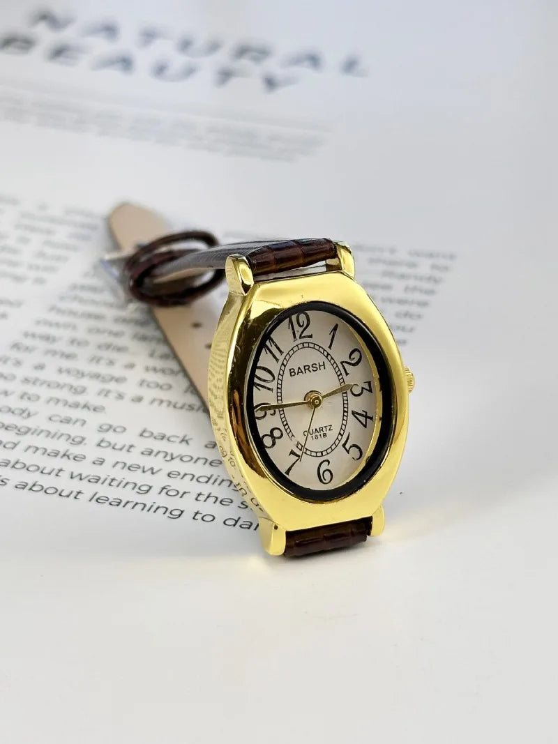Fashion Oval Dial Women Watches Luxury Leather Strap Retro Ladies Quartz Watch Dropshipping Reloj De Mujer 시계 여성