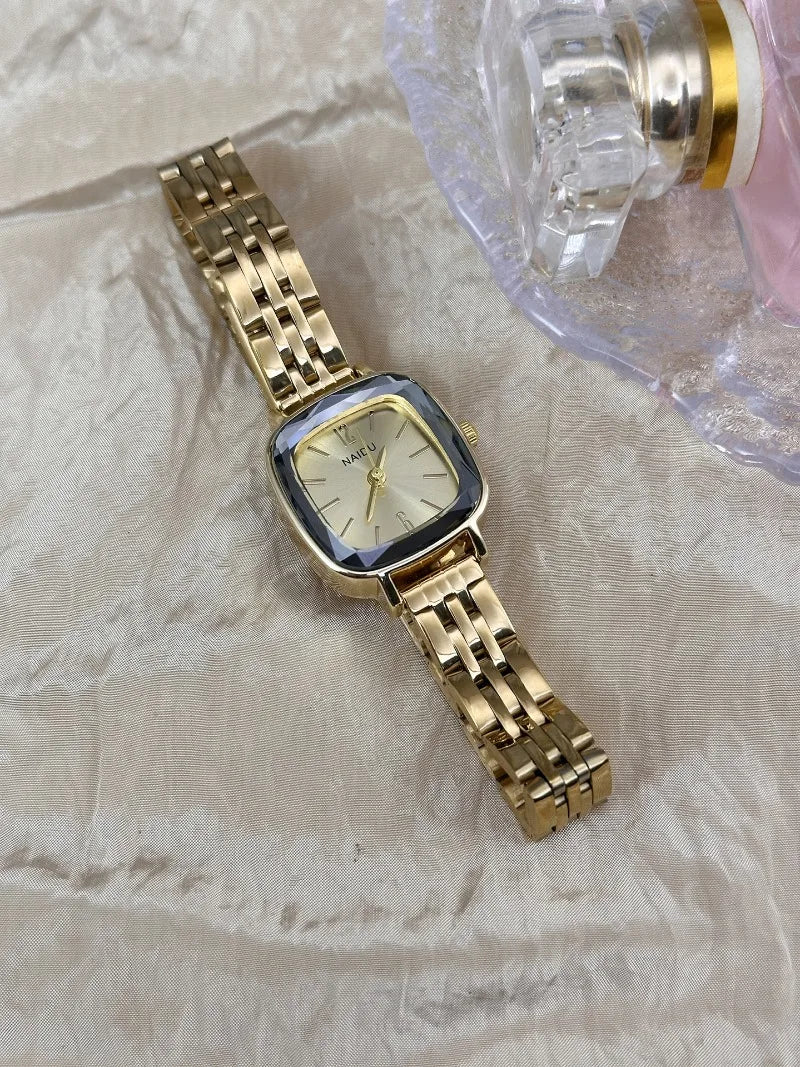 Brand Women Small Square Watch High-strength Diamond Glass Wristwatch Fashion Luxury Gift Ladies Quartz Watch Dropshipping