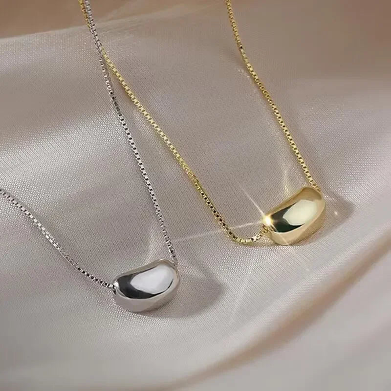 Exquisite Silver Color Chain Beans Pea Pendant Necklace for Women Goddess Gift Charm Chain Necklace Fashion Jewelry Wholesale