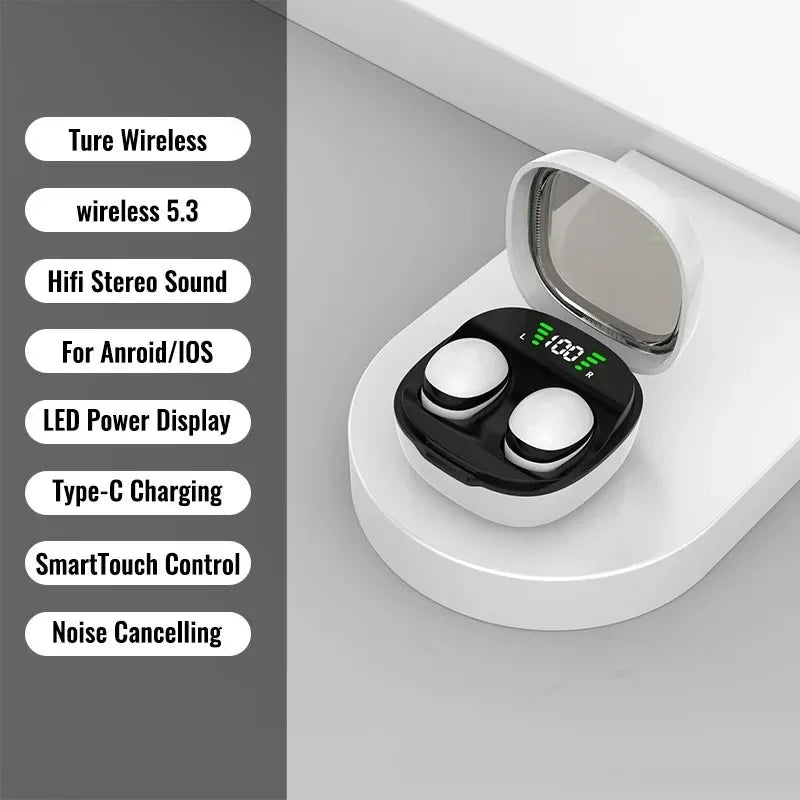 Invisible Bluetooth 5.3 Headphones Sleep Earphones HiFi Stereo Wireless Headsets Noise Reduction Earbuds for Xiaomi Huawei
