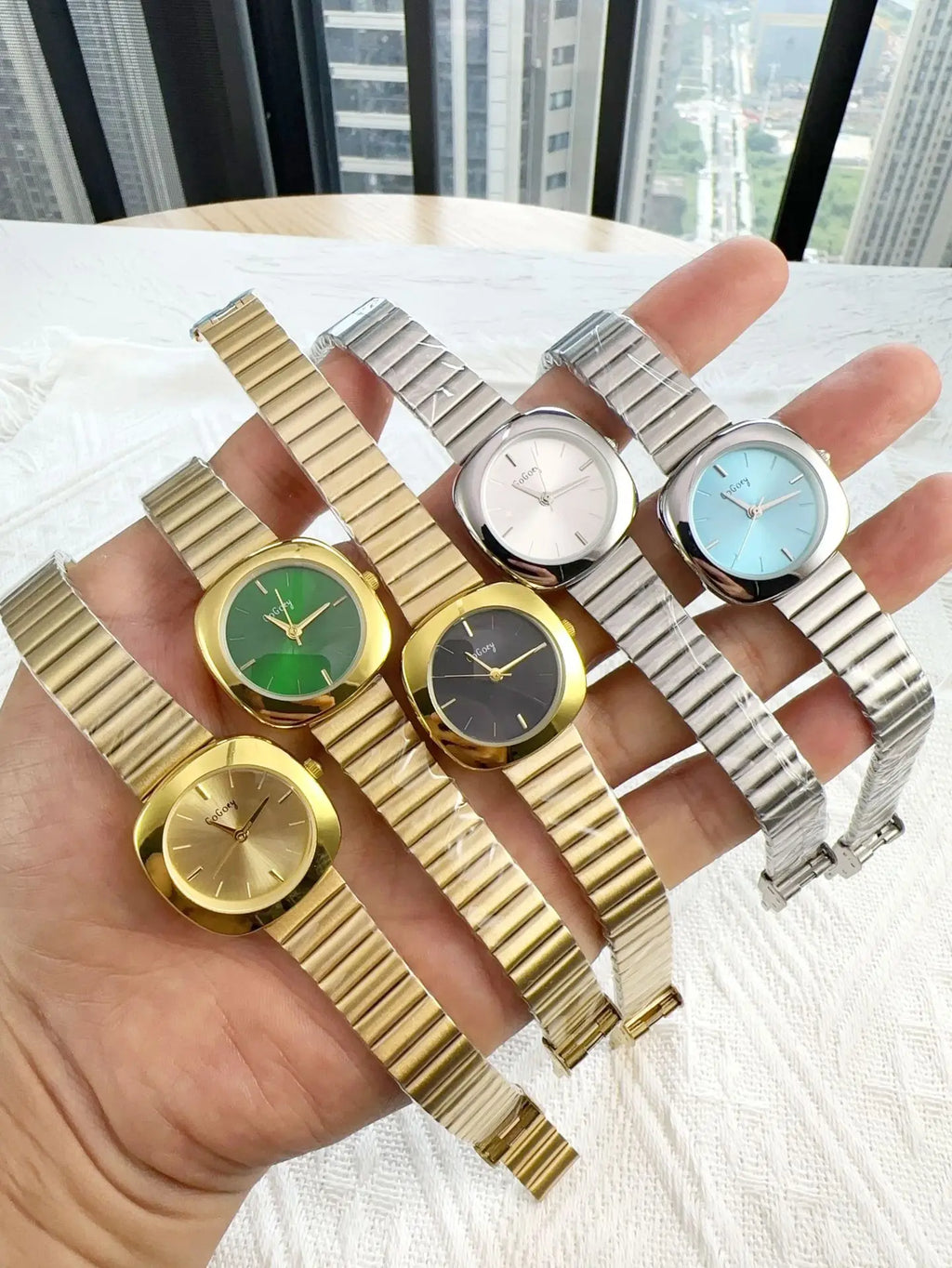 Ladies Simple Gold Quartz Watch Brand Watches for Women Adjustable Stainless Steel Strap Luxury Gift Wristwatches Dropshipping