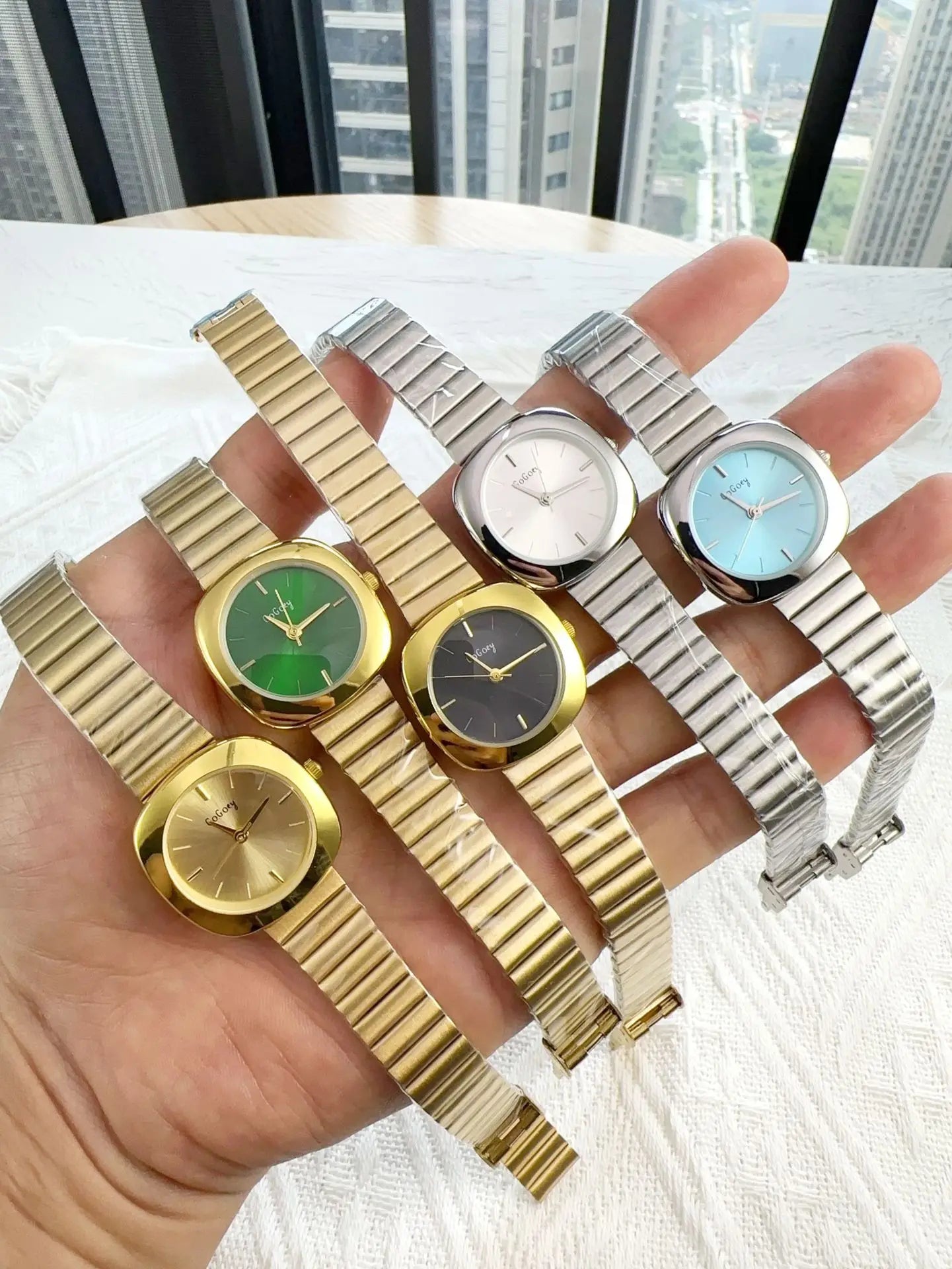Ladies Simple Gold Quartz Watch Brand Watches for Women Adjustable Stainless Steel Strap Luxury Gift Wristwatches Dropshipping