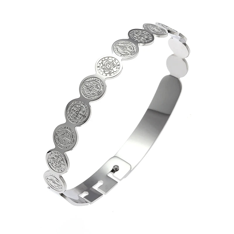 Creative Design Cutlery Knife Fork Men Bangles Women Stainless Steel Friendship Arm Cuff Open Bracelet Fun Trend Jewelry