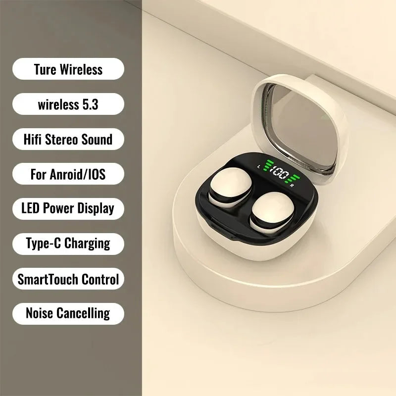 Invisible Bluetooth 5.3 Headphones Sleep Earphones HiFi Stereo Wireless Headsets Noise Reduction Earbuds for Xiaomi Huawei