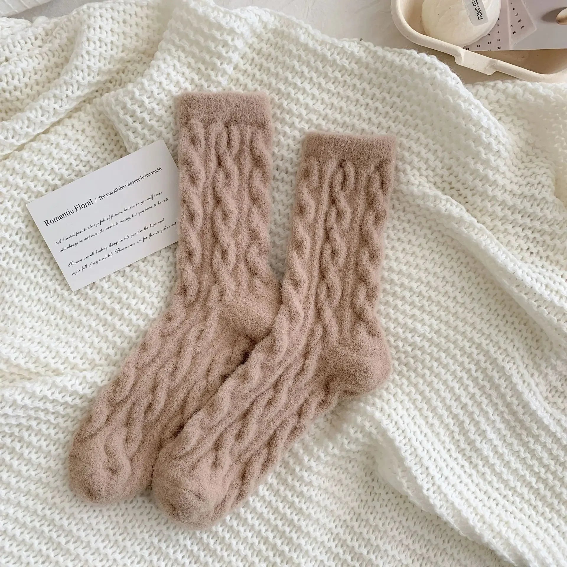 Winter Warm Coral Fleece Socks Women Solid Loose Sleeping Sock Velvet Home Fluffy Stocking Thicken Thermal Sox Calcetines