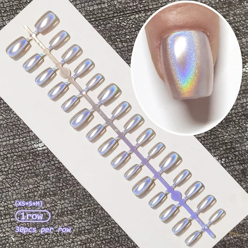30Pcs Nail Tip Fake Nail Fashion Wearable False Nails Simple Full Cover Press on Nails DIY Wear Nail Tool