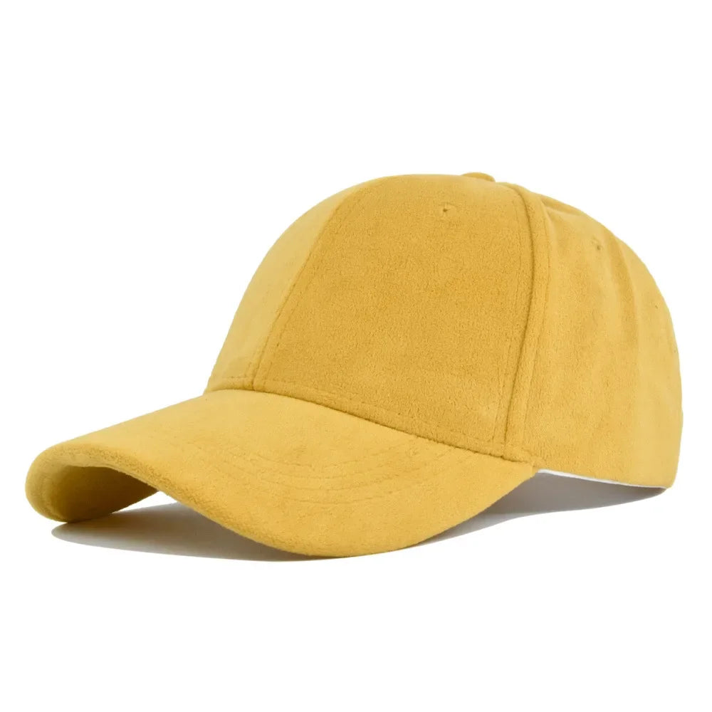Solid Suede Retro Unisex Cap Casual Plain Baseball Cap Adjustable Snapback Hats For Women Men Hip Hop Cap Street Dad Hat