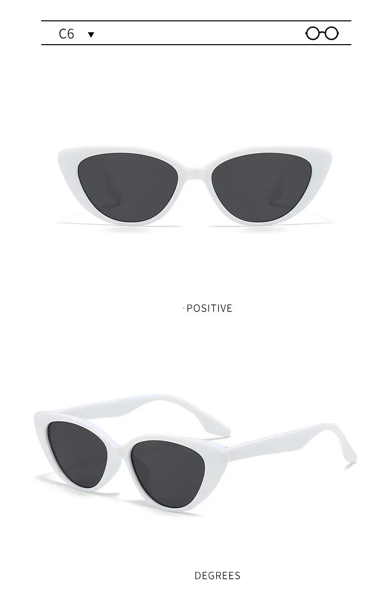 Vintage Cat Eye Women Sunglasses Vintage Small Frame Sun Glasses for Men Luxury Brand Design Outdoor Eyewear UV400