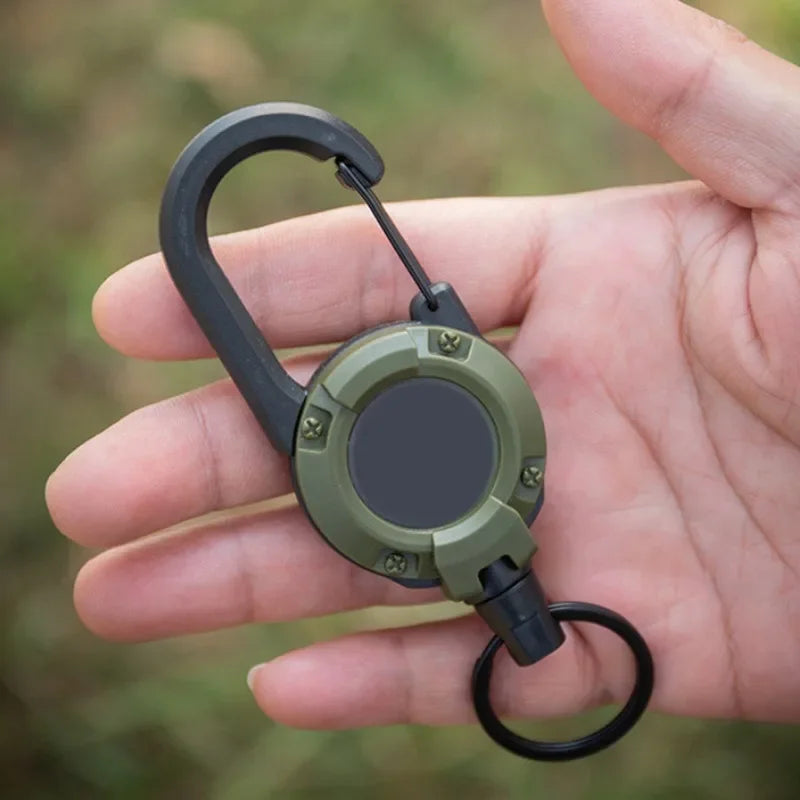 1Pcs Anti-theft Metal Easy-to-pull Buckle Rope Elastic Keychain Sporty Retractable Key Ring Anti Lost Yoyo Ski Pass ID Card