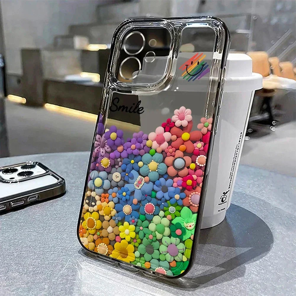 Soft TPU Flower Phone Case For iPhone 15 Pro Max Cases iPhone 14 Pro Max 11 13 12 X XR Xs 7 8 Plus SE 2020 15promax Funda Covers