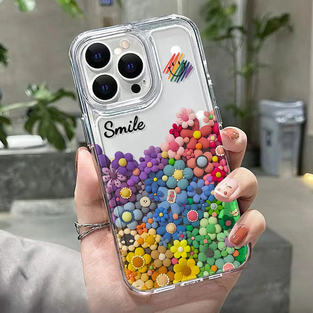 Soft TPU Flower Phone Case For iPhone 15 Pro Max Cases iPhone 14 Pro Max 11 13 12 X XR Xs 7 8 Plus SE 2020 15promax Funda Covers