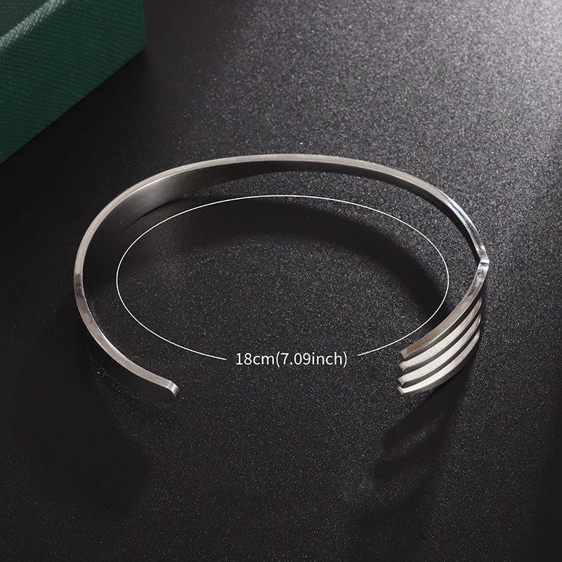 Creative Design Cutlery Knife Fork Men Bangles Women Stainless Steel Friendship Arm Cuff Open Bracelet Fun Trend Jewelry