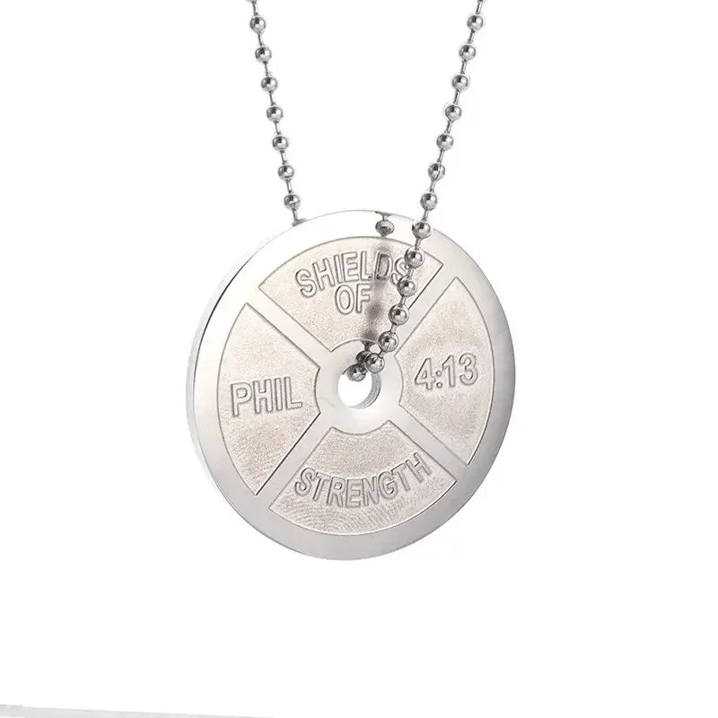 Stainless Steel Barbell Dumbbell Pendant Men's Fitness Bodybuilding Necklace Women's Gym Casual Sports Jewelry