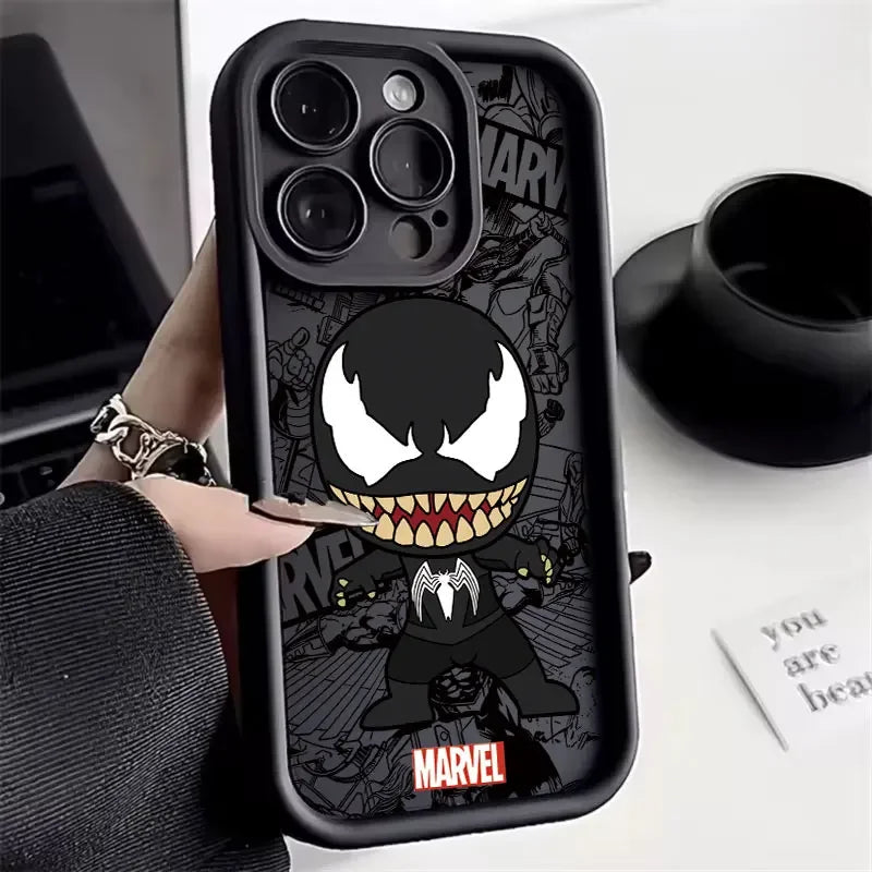 Cool Graffiti Marvel Venom Soft Phone Case for iPhone 16 15 14 13 12 11 Pro Max 7 8 16 15 Plus X XS XR SE 2020 Bumper Back Cover