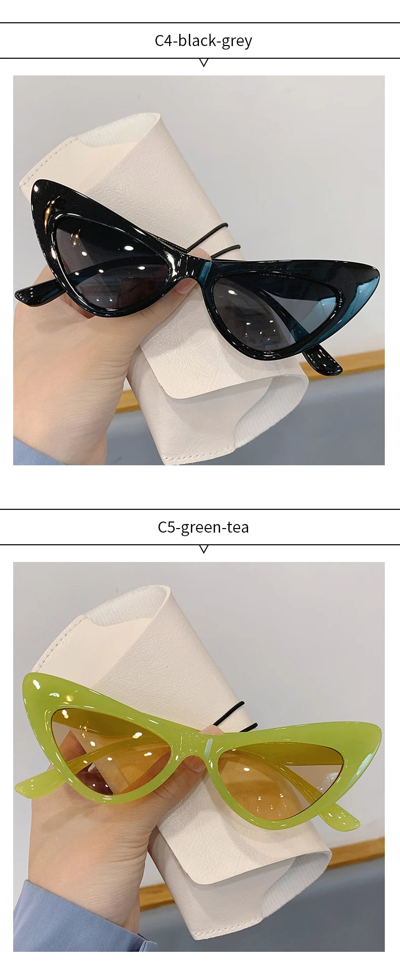 Fashion Cat Eye Sunglasses for Women 2023 New Fashion Vintage Personality Glasses Candy Colors Eyewear Outdoor Street Shooting