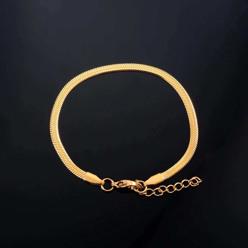 Women Men Bracelet Blade Chain for Hand Foot Stainless Steel Bangle with Extension Ankle Anklet Jewelry Making Accessories Gift