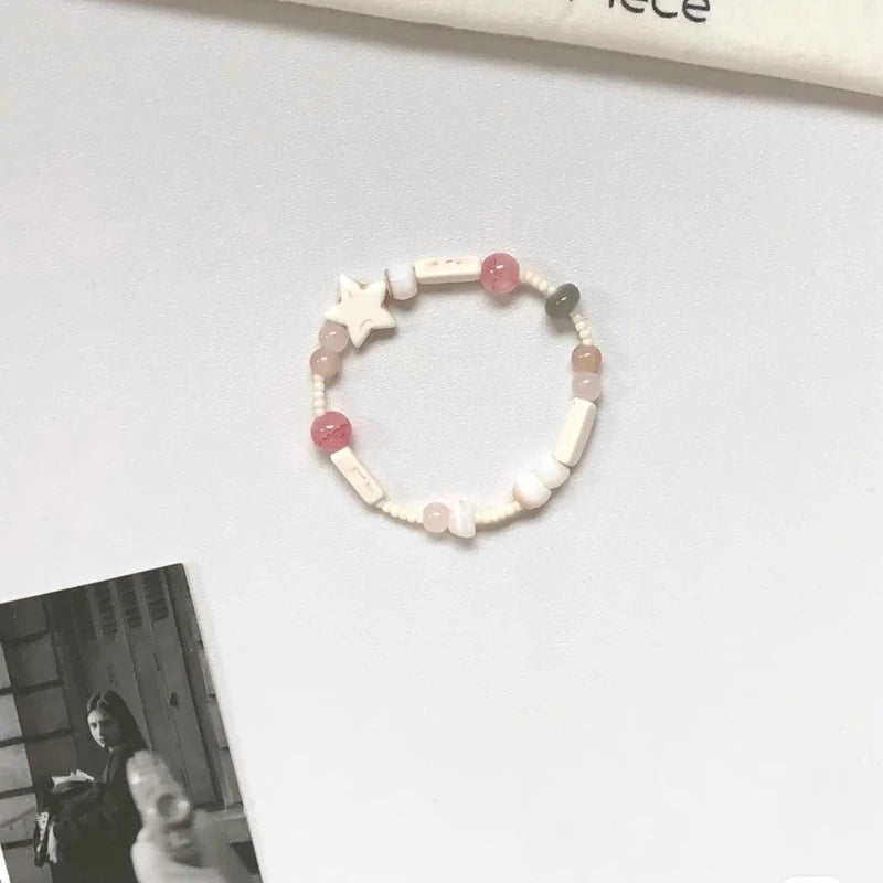 Women Summer Dopamine Sweet Cool Rhinestone Stars Bracelets Cute Cartoon Black Cat Heart Beads Bracelet Fashion Jewelry Gifts