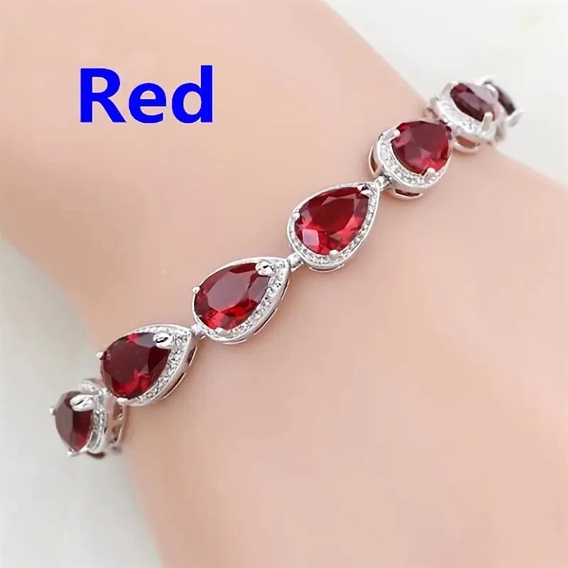 Elegant Shiny Water Drop Zircon Bracelet Fashionable Charm Jewelry Suitable for Daily and Banquet