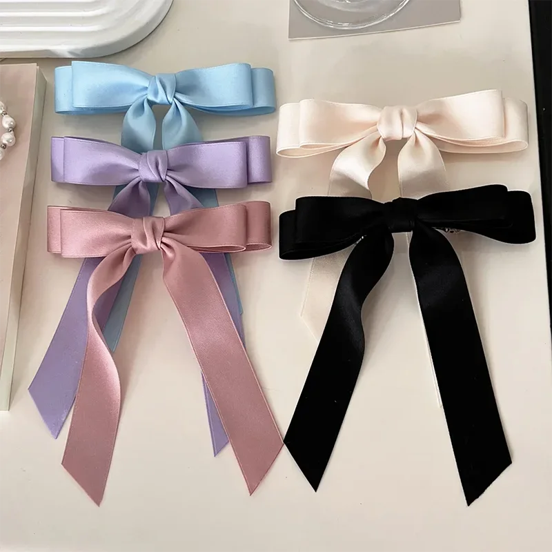 1/2pcs Star Bowknot Hair Clips for Girls Kawii Barrettes Cute Hair Accessoires Kids Colored Ribbon Woman Hairpins Hairgrip Gifts