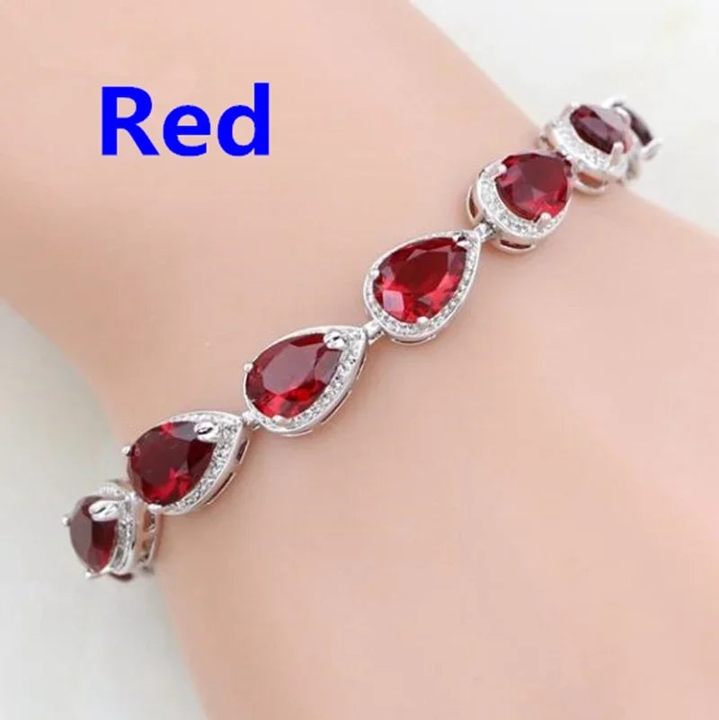 Elegant Shiny Water Drop Zircon Bracelet Fashionable Charm Jewelry Suitable for Daily and Banquet