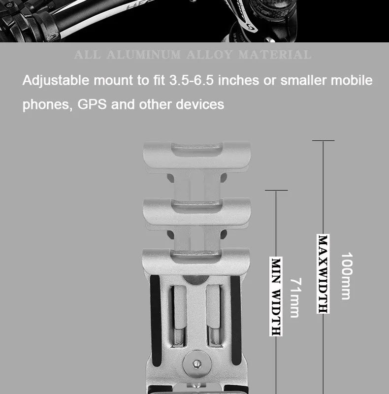 Aluminum Alloy Mobile Phone Holder MTB Bicycle Metal Cellphone Stand Shock-proof Fixed Navigation Bracket Bike Moto Accessories