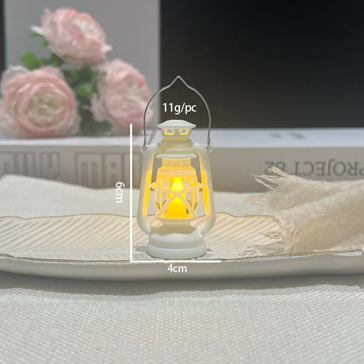 6cm Mini Led Retro Glowing Pony Lantern Simulation Cande Light Night Light Dollhouse Miniature Lamp Home Decor Toy