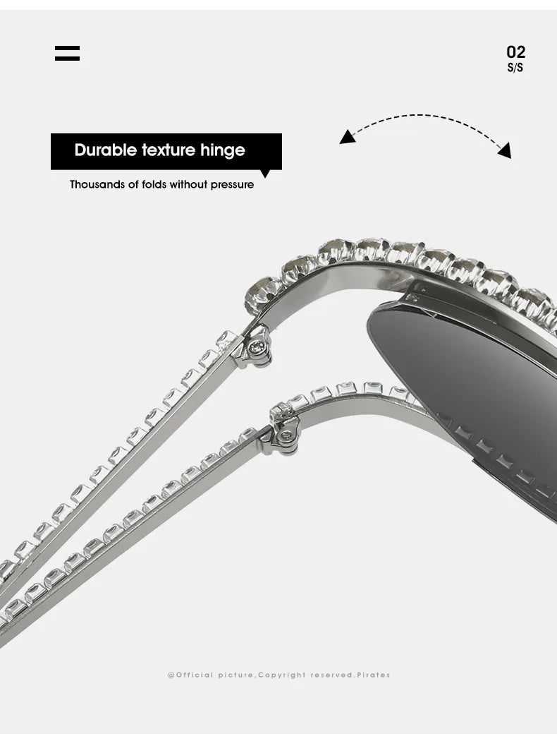 2023 Fashion Luxury Crystal Shiny Sunglasses Women Sexy Cat Eye Rhinestone Party Elegant Sun Glasses Female Shades Oculos De Sol