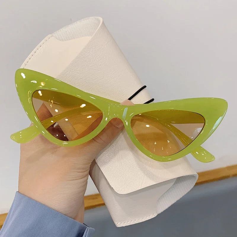 Fashion Cat Eye Sunglasses for Women 2023 New Fashion Vintage Personality Glasses Candy Colors Eyewear Outdoor Street Shooting