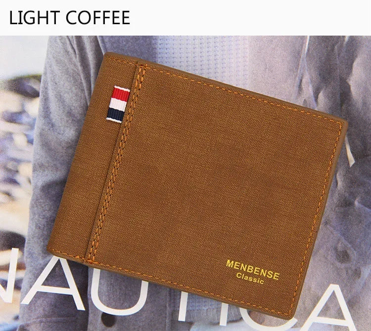 New Slim Vintage Men Wallets High Quality Card Holder Male Purses Photo Holder PU Leather Small Mens Clutch Wallet