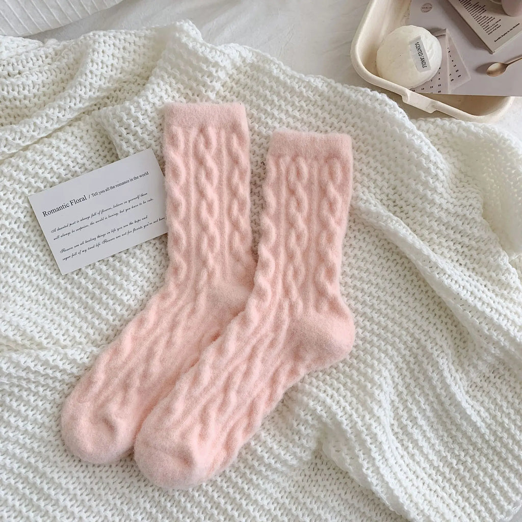 Winter Warm Coral Fleece Socks Women Solid Loose Sleeping Sock Velvet Home Fluffy Stocking Thicken Thermal Sox Calcetines