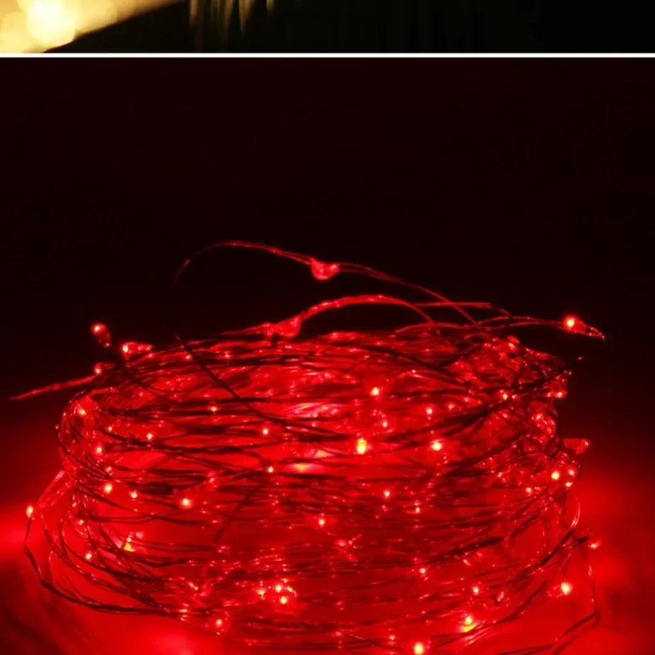 5M Waterproof LED String Lights Copper Wire Fairy Lights Battery Operated DIY Wedding Party Christmas Decoration Lights String