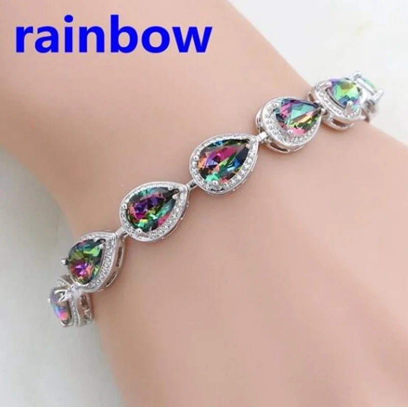 Elegant Shiny Water Drop Zircon Bracelet Fashionable Charm Jewelry Suitable for Daily and Banquet