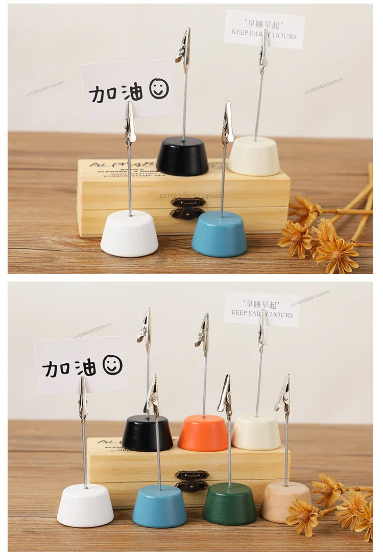 1PC Memo Clip Holders Place Card Stand Metallic Table Number Stand Photo Paper Clamp Romantic Photo Clip Desktop Decoration