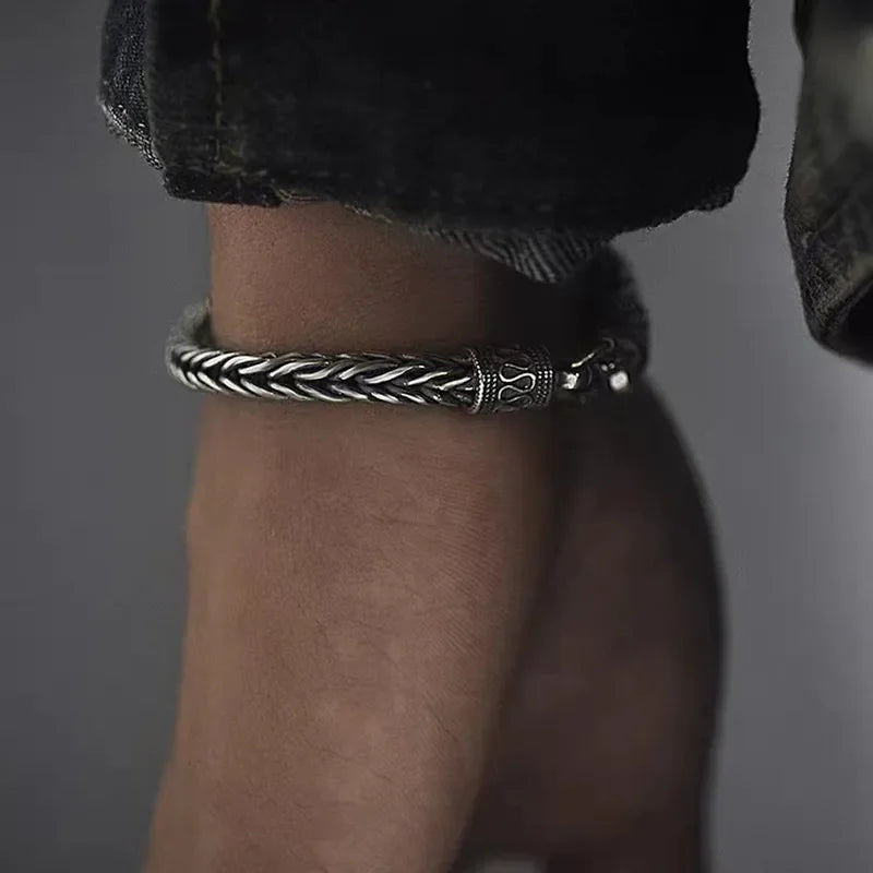 Fashion Braided Stainless Steel Bracelet Men\'s  Armband Nordic Bracelet Biker Riding Rock Party Jewelry