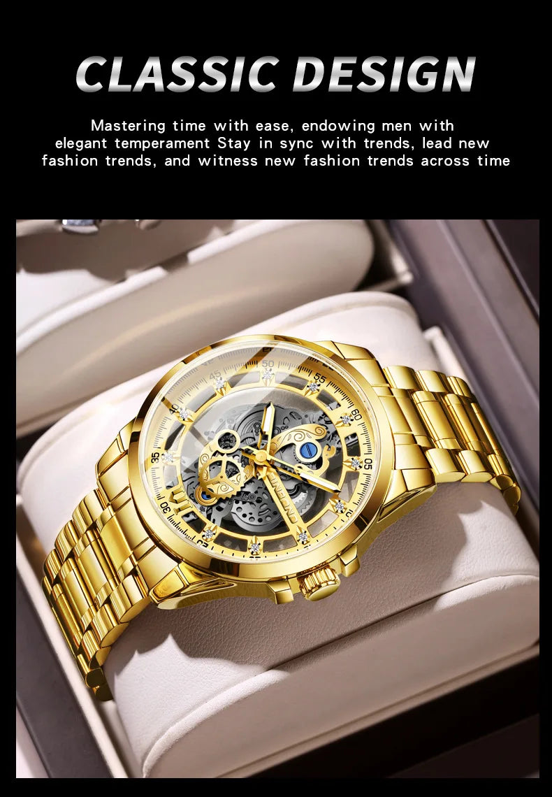 UTHAI Authentic Men Quartz Watch Business Luxury Trendy Waterproof Quality High Steel  Watch Male Fashion Clock Wristwatches