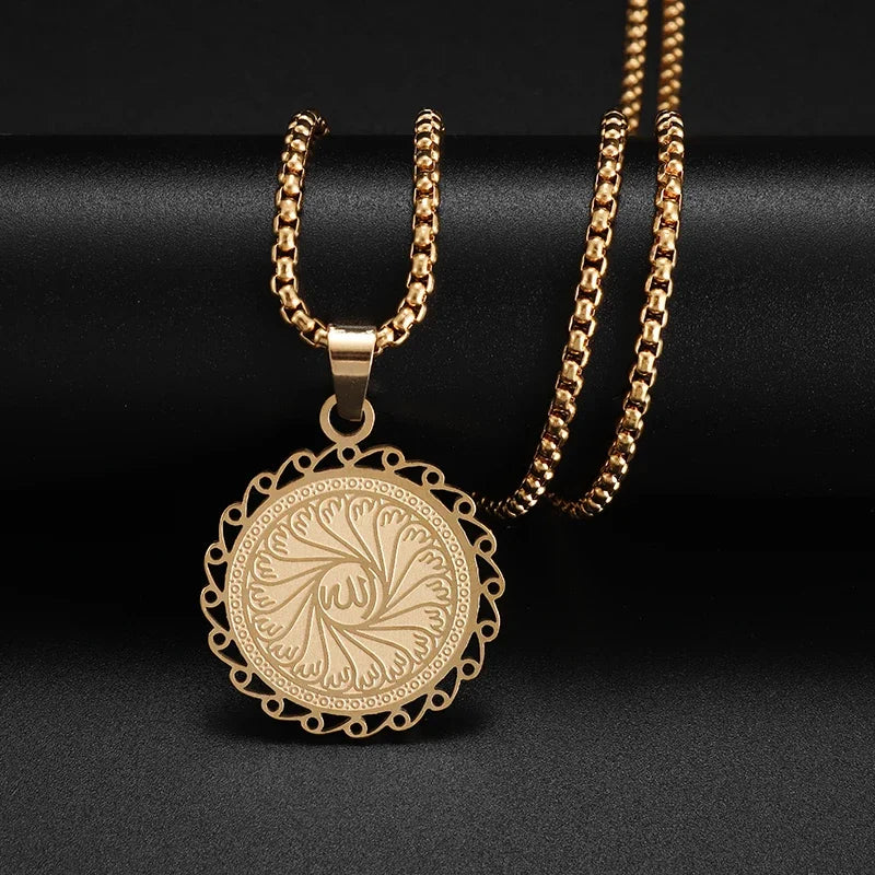 Gold Color Muslim Allah Quran Pendant Necklace Men Women Fashion Faith Islam Religious Jewelry Ramadan Gifts