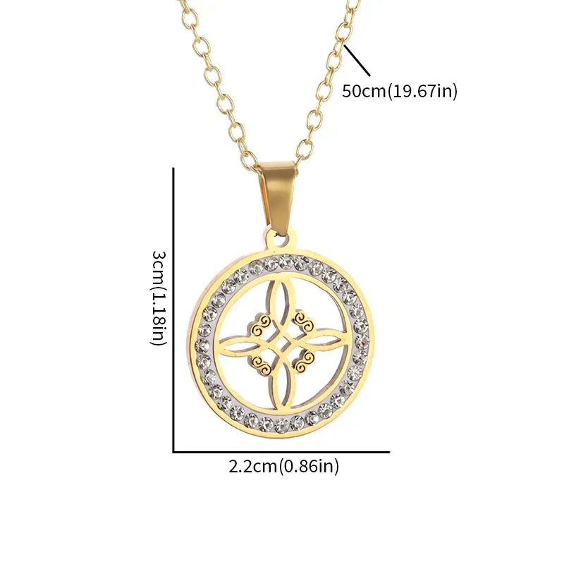 Stainless Steel Witch Knot Necklace for Men and Women, Fashionable Irish Celtic Knot, Lucky Jewelry Gift for Girls