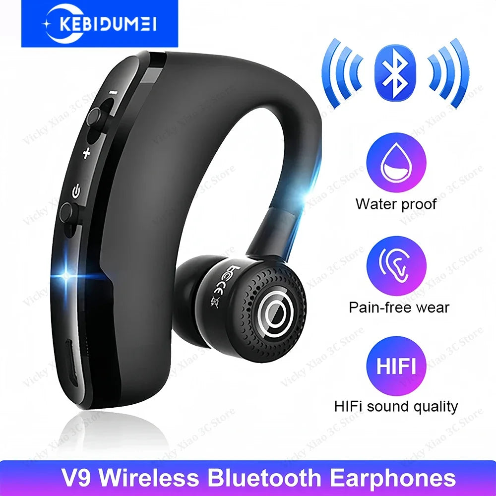 Bluetooth 5.2 Earphone Ear Hook Wireless Headset LED Display Business Headphone HiFi Stereo Waterproof Earbud for Xiaomi iPhone