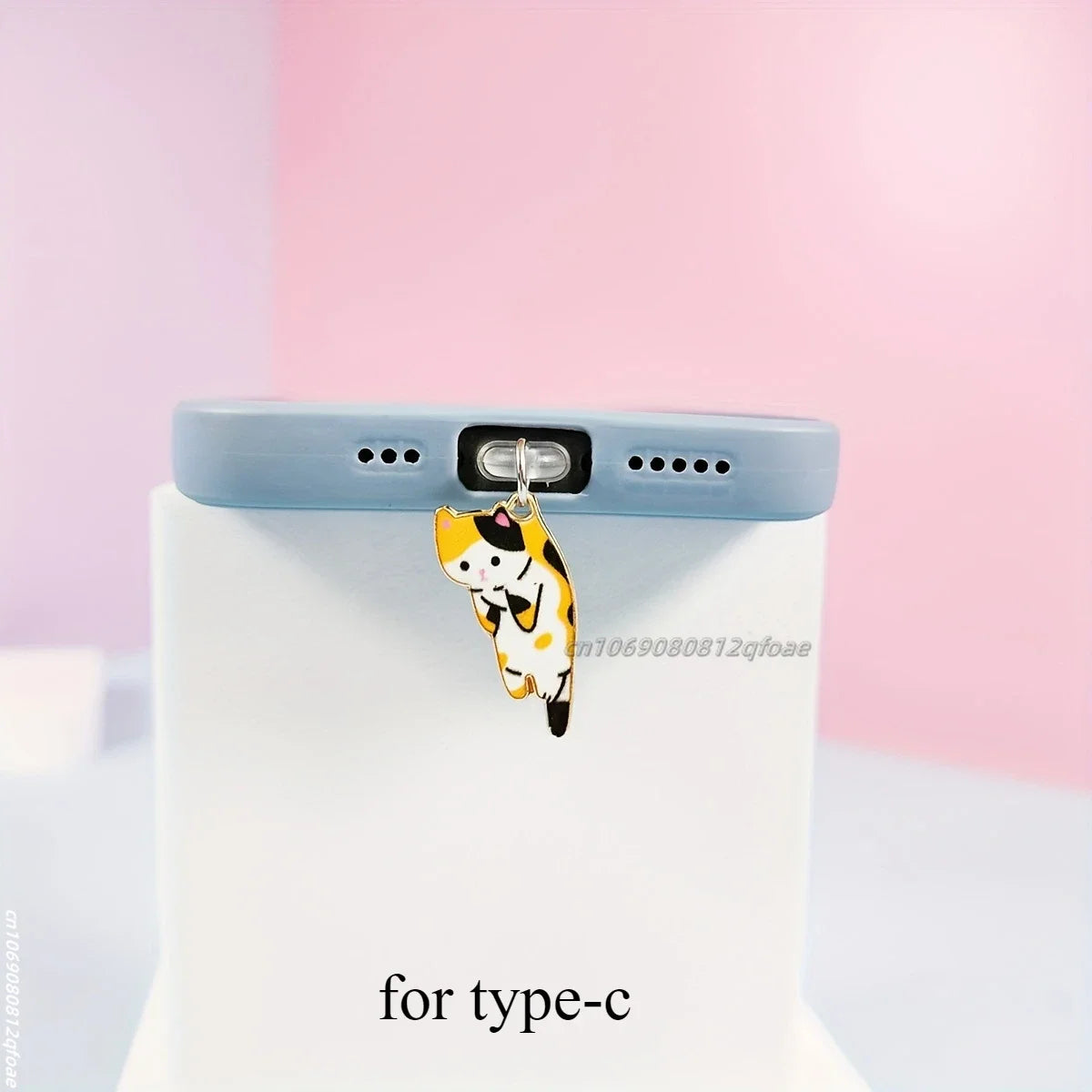 1pcs cat phone dust plug suitable for iPhone for Samsung Type-C interface dust plug phone suspension accessories cute cat