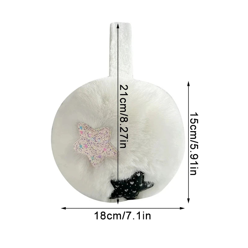 Furry Earmuffs Sequins Stars Pattern Winter Warm Earmuffs Foldable Plush Ear Muffs Women Outdoor Skiing Ear Warmer Earflap Lady