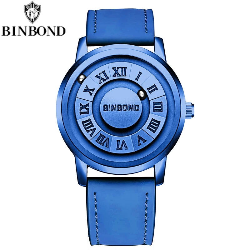 BINBOND B234 Top Luxury Men Quartz Watches Magnetic Levitation Hollow Out Stainless Steel Waterproof Men Watch Relogio Masculino