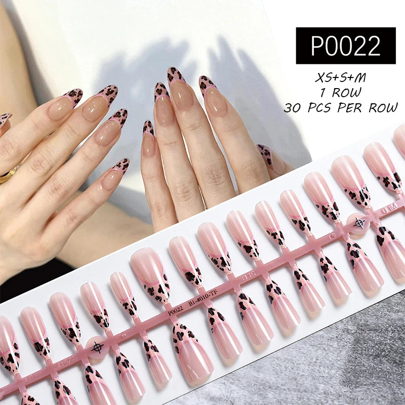 24Pcs/Set White French Press on Fake Nails Full Cover Artificial Wearable Nail Beauty Tips Naked French White False Nails Art