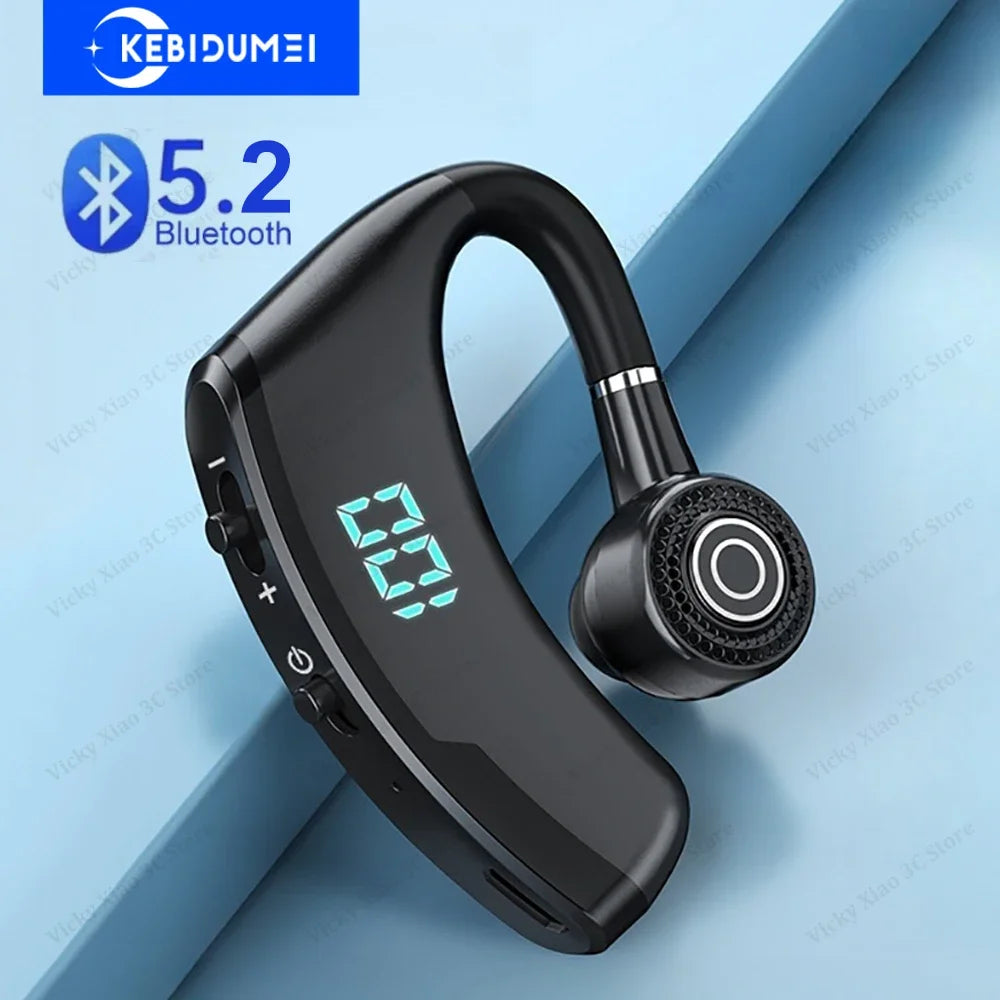 Bluetooth 5.2 Earphone Ear Hook Wireless Headset LED Display Business Headphone HiFi Stereo Waterproof Earbud for Xiaomi iPhone