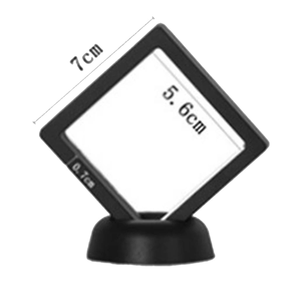3D Floating Coin Display Frame 7CM Dust-proof Badge Ring PE Film Gemstone Medal Storage Box Small Doll Stamp Earring Jewelry Box