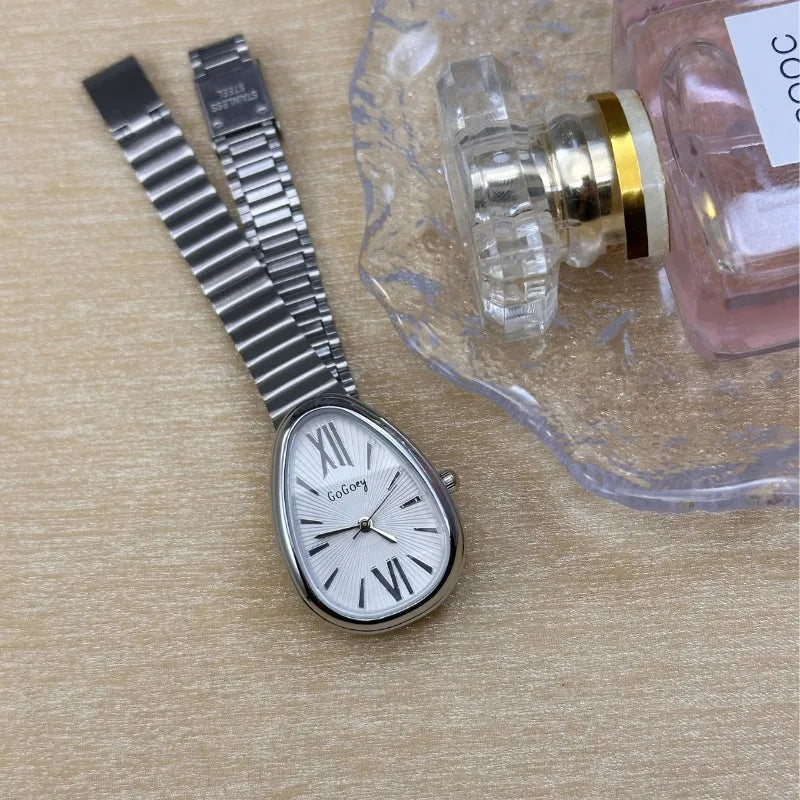 Famous Brand Ladies Watches Snake Head Watch Women Luxury Gift Quartz Wristwatches Fashion Steel Strap Clock Dropshipping