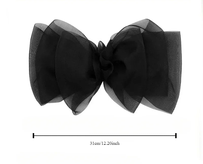 Fashion New Oversize Hair Bows Chiffon Solid Color Large Bowknot Hairpins Spring Clamp Clip Women Korea Headwear Accessories