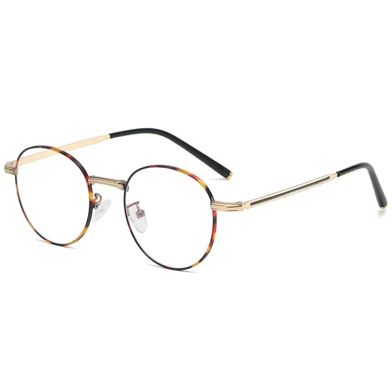 Metal Round Anti Blue Light Glasses Women Men Classic Trend Eyeglasses Frames Transparent Computer Glasses Oculos Feminino