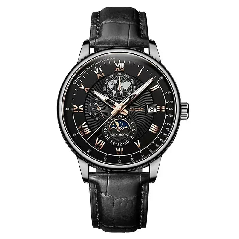 Men's Watch New Fashion Leather Waterproof Luminous Top Brand Luxury Mens Quartz Wristwatch Men Sport Casual Watches